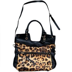 Jessica Simpson Leopard Print Tote / Shoulder Bag with Crossbody Strap